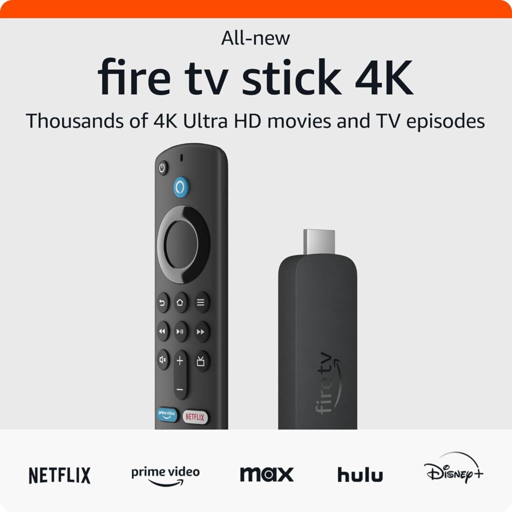 All-new Amazon Fire TV Stick 4K streaming device, more than 1.5 million movies and TV episodes, supports Wi-Fi 6, watch free  live TV