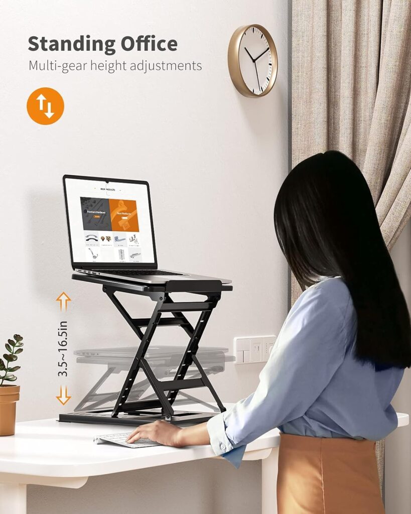 HUANUO Adjustable Laptop Stand for Desk, Adjustable Height Laptop Riser - Easy to Sit or Stand with 9 Adjustable Angles, Portable Computer Stand Fits 15.6 Inch Laptop  Notebook