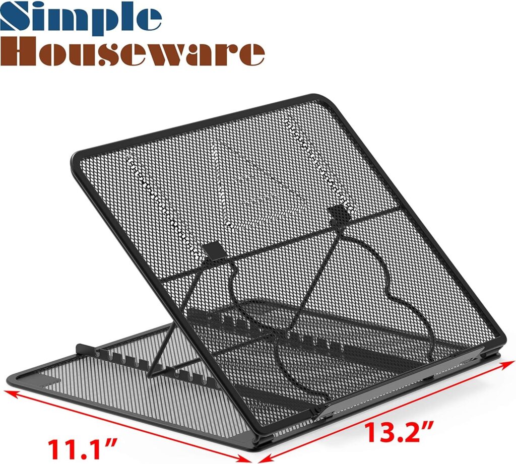 SimpleHouseware Mesh Ventilated Adjustable Laptop Stand, Black